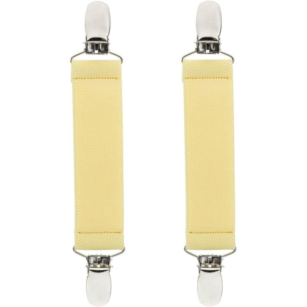 Hold’Em 1” Boot Straps Leg Pant Stirrup Elastic Extra Heavy Clips - Light Yellow